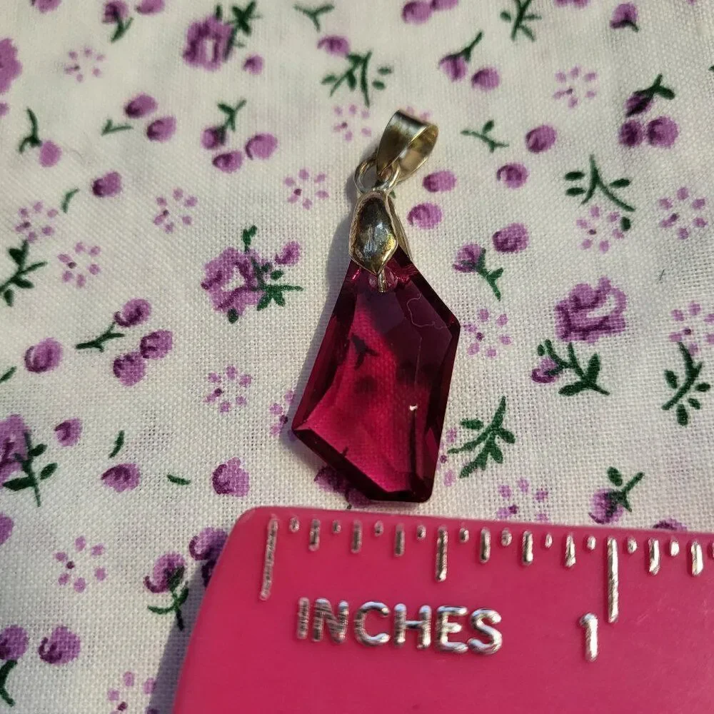 Red & White Swarovski Crystal Hook Earrings and Pendant
